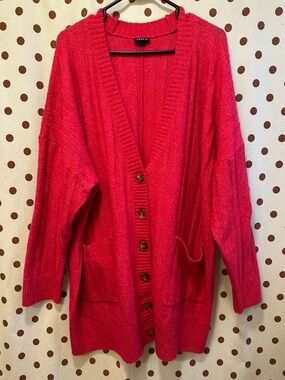 Torrid Boyfriend Cardigan, Pink, Size 3 (3X 22-24), Gently Used